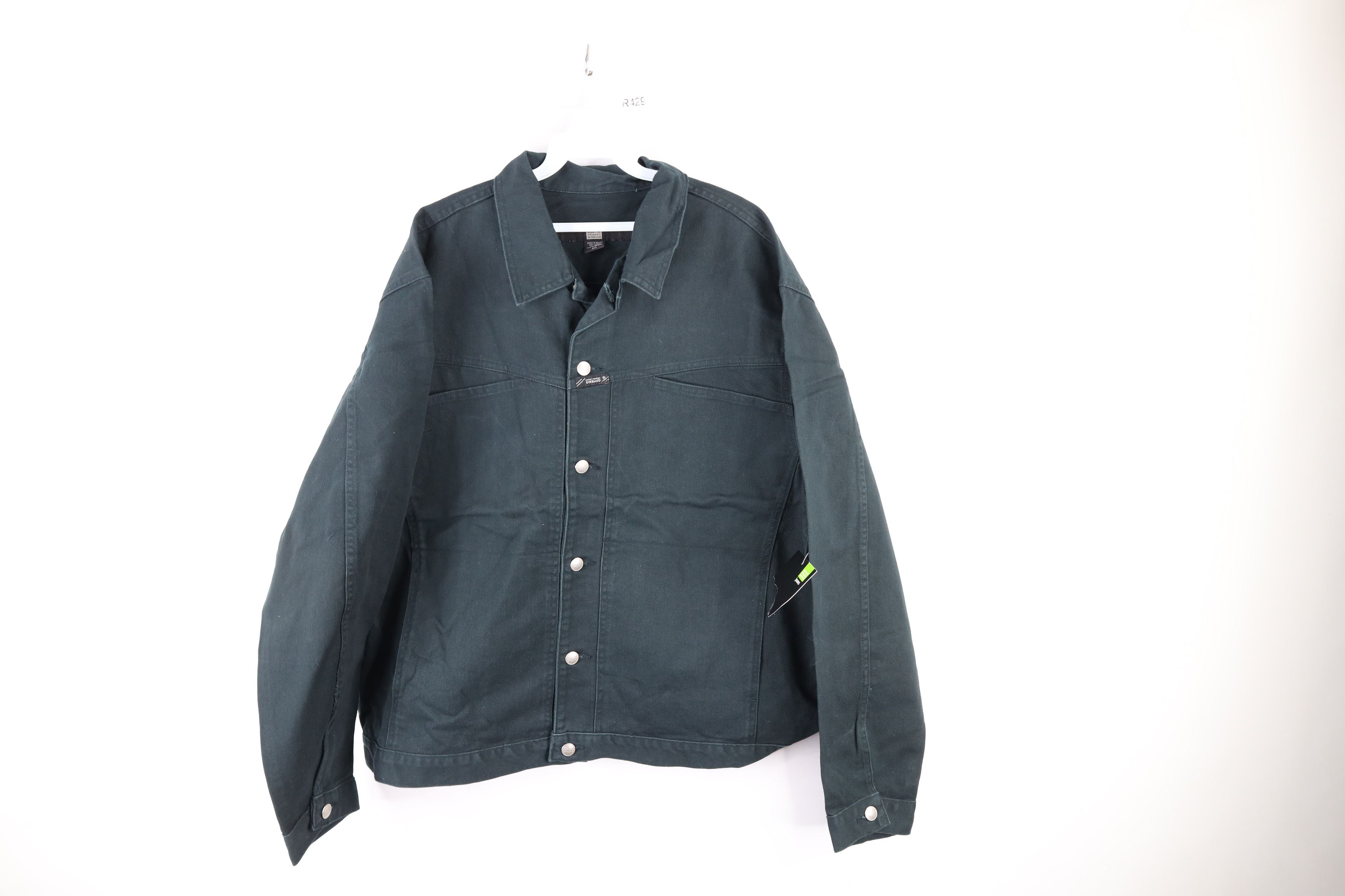 Image of Nos Vintage Marithe Francois Girbaud Denim Trucker Jacket in Green, Men's (Size 2XL)