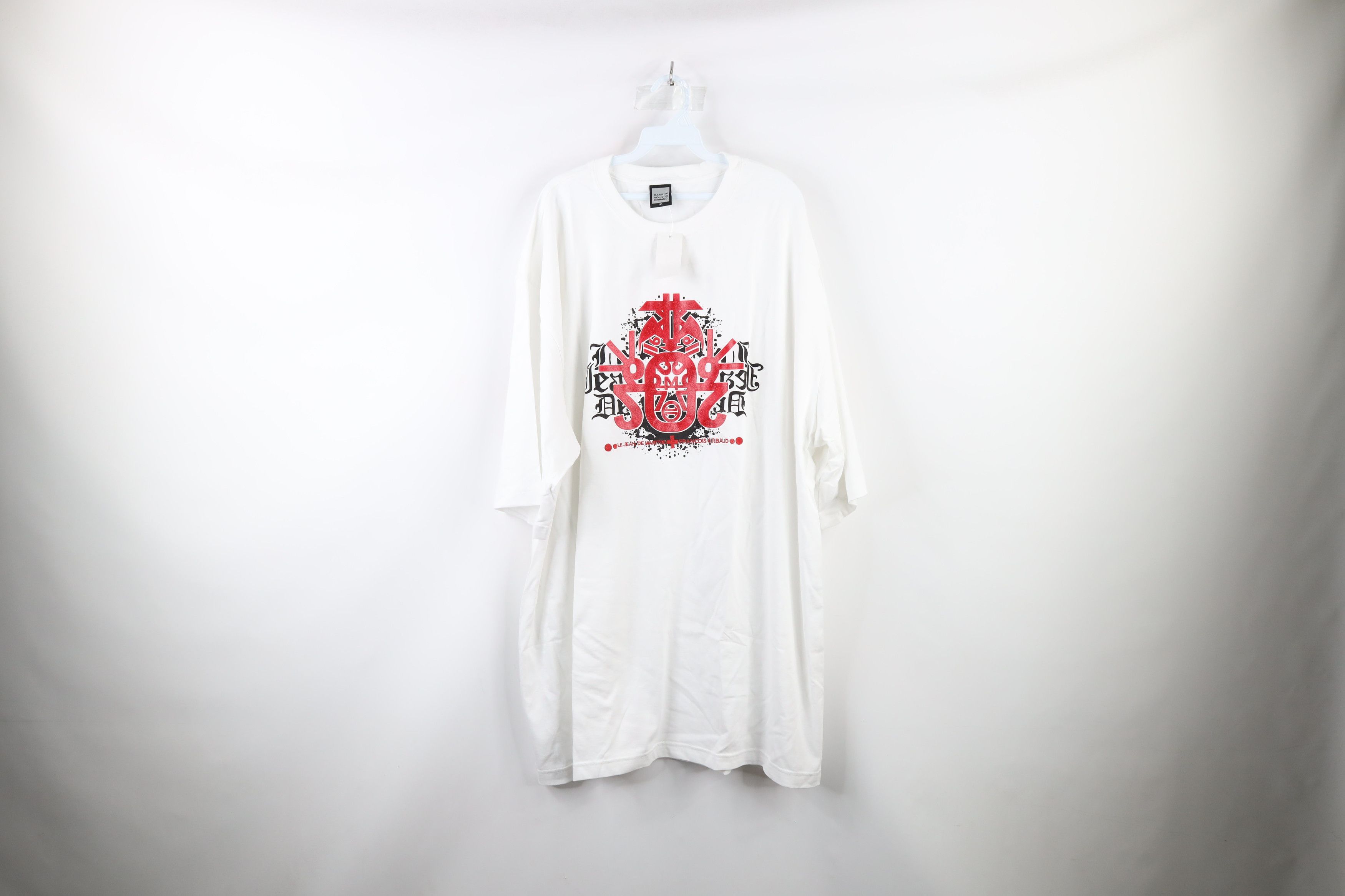 image of Nos Vintage 90's Marithe Francois Girbaud Out Glitter T-Shirt in White, Men's (Size 2XL)