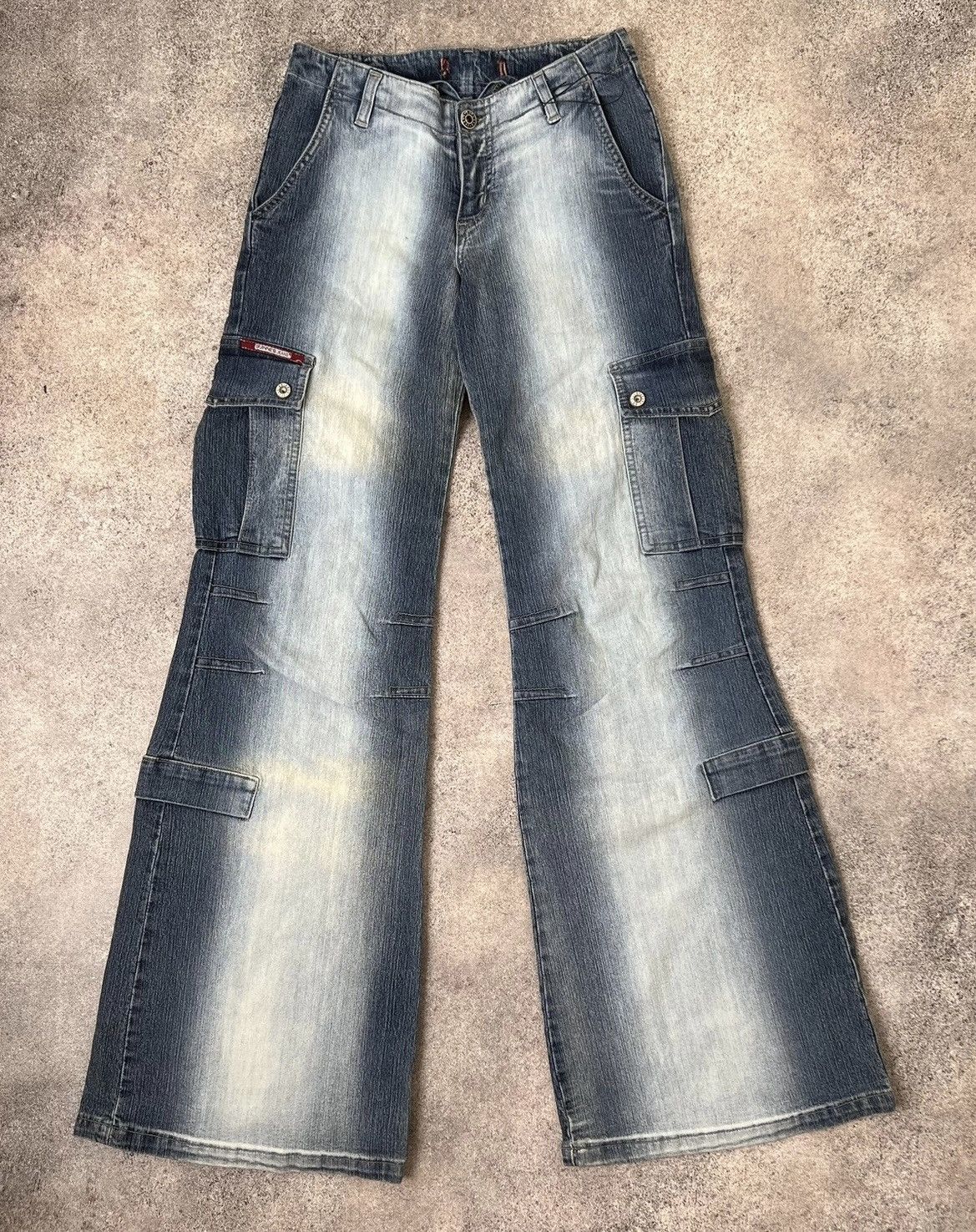image of 20471120 x Vintage Japanese Cargo Flare Jeans in Gray Navy, Women's (Size 26)