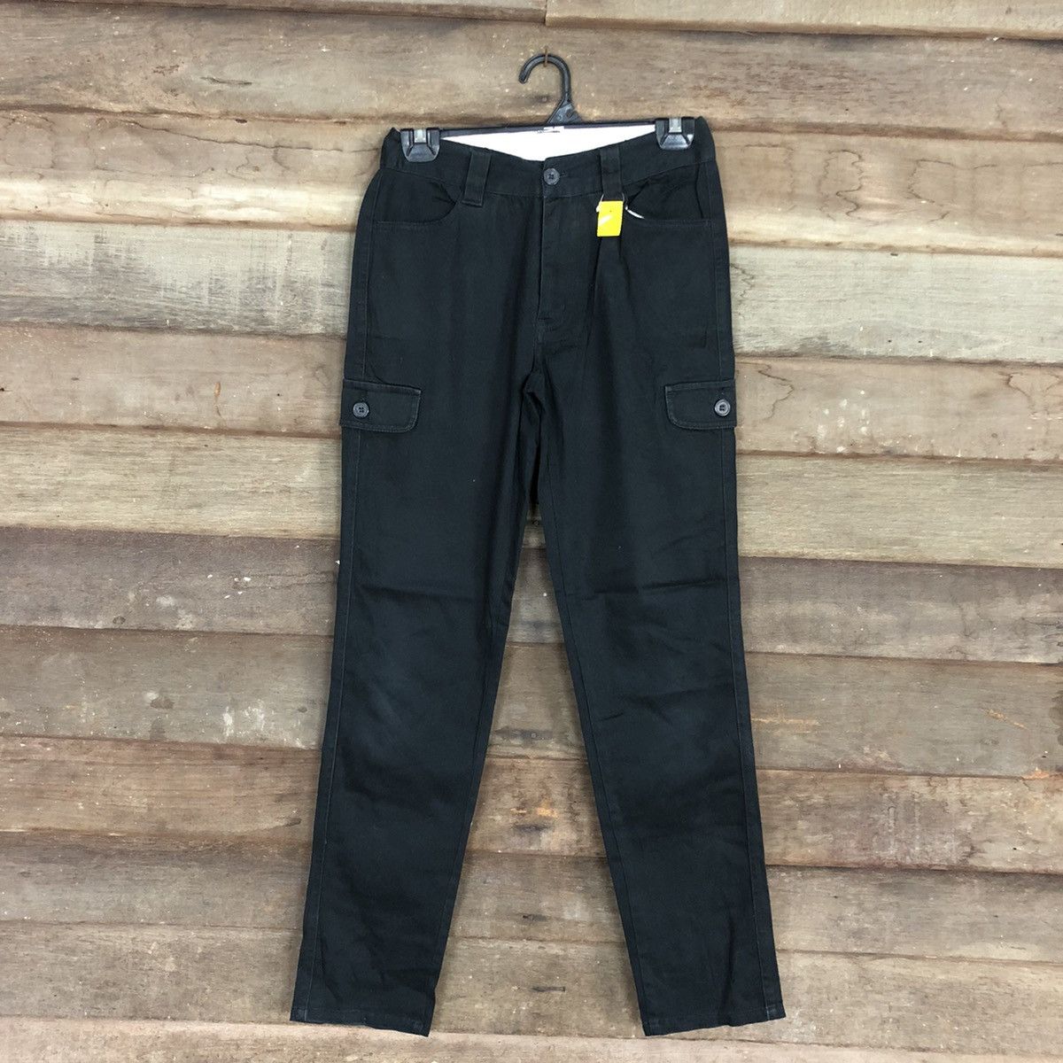 Japanese Brand size 24 Style Basic Black Multipocket Cargo Pants #3427 Size 24" / US 00 / IT 34 - 1 Thumbnail