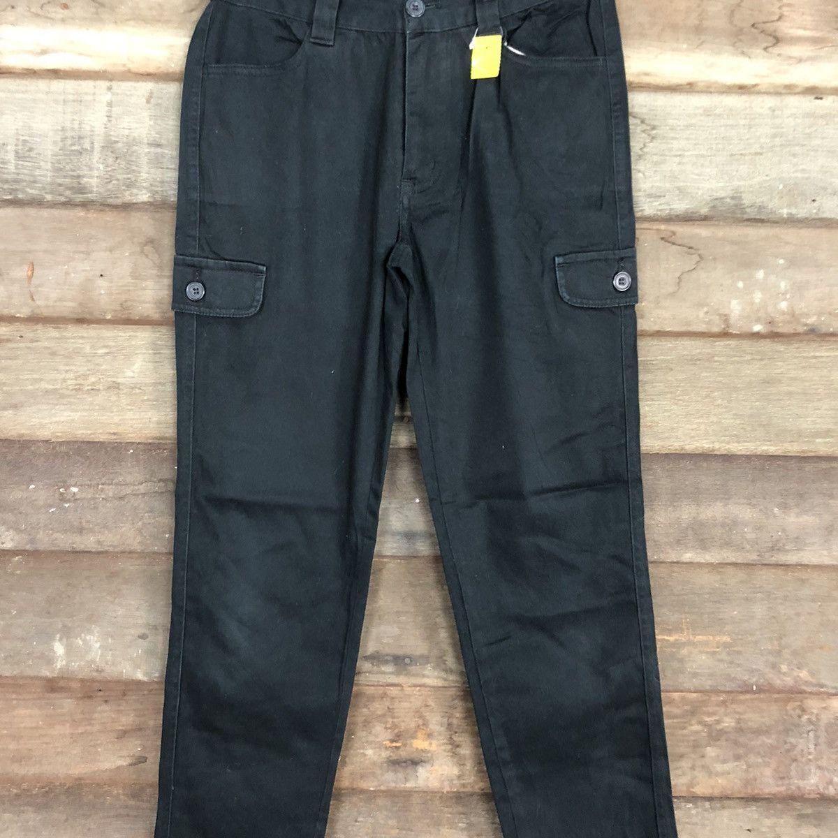 Japanese Brand size 24 Style Basic Black Multipocket Cargo Pants #3427 Size 24" / US 00 / IT 34 - 4 Thumbnail