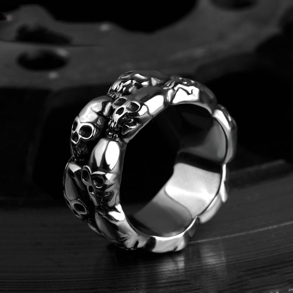 Jewelry Skull Gothic Punk Rock Hip Hop Rings Size ONE SIZE - 3 Thumbnail
