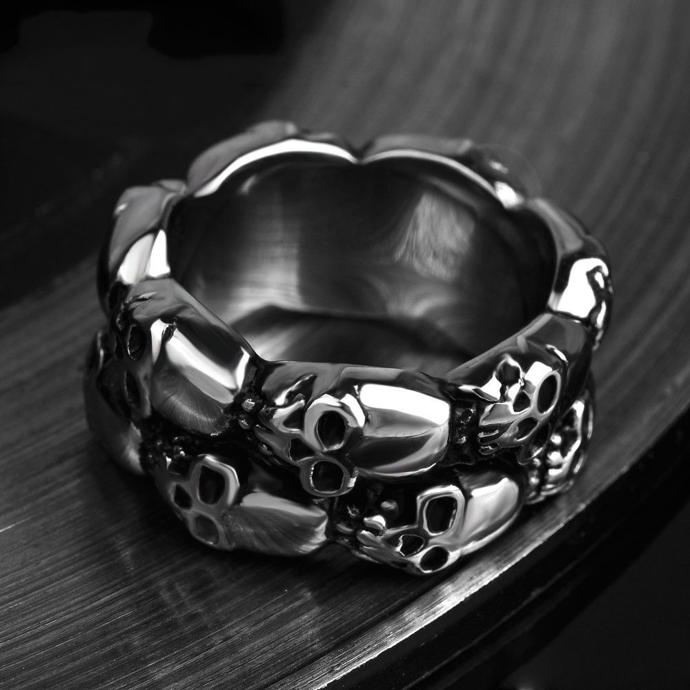 Jewelry Skull Gothic Punk Rock Hip Hop Rings Size ONE SIZE - 2 Thumbnail