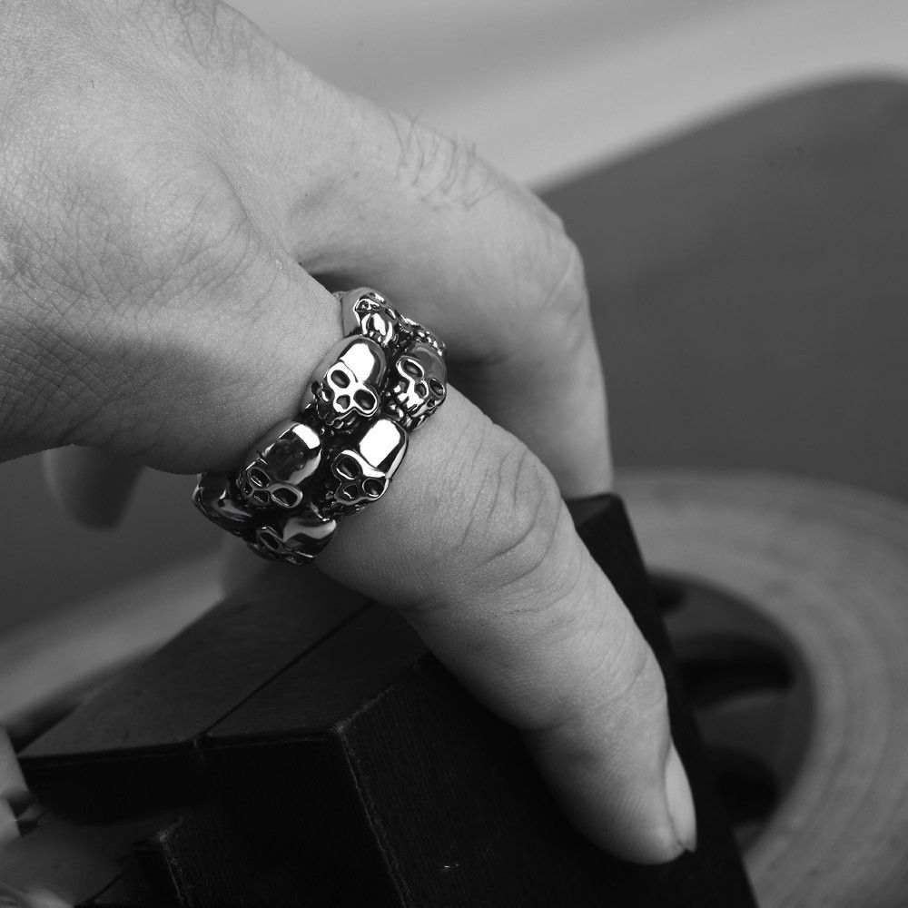 Jewelry Skull Gothic Punk Rock Hip Hop Rings Size ONE SIZE - 1 Thumbnail