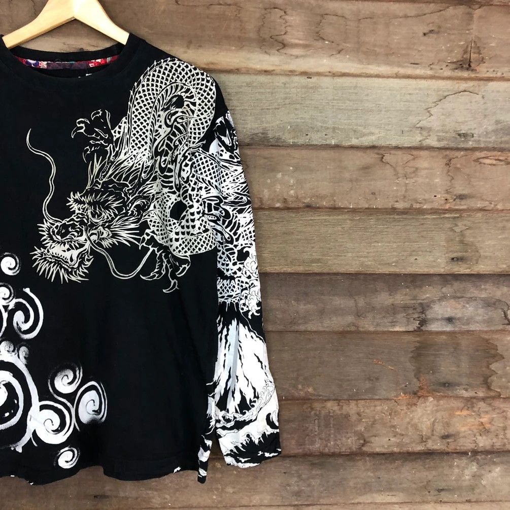 Japanese Brand DL Japan big Dragon tatoo yakuza Black Long sleeve #3507 Size US L / EU 52-54 / 3 - 12 Thumbnail
