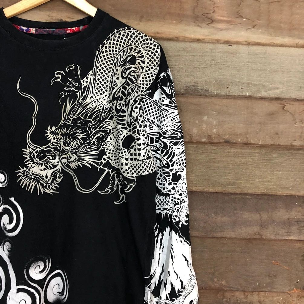 Japanese Brand DL Japan big Dragon tatoo yakuza Black Long sleeve #3507 Size US L / EU 52-54 / 3 - 7 Thumbnail