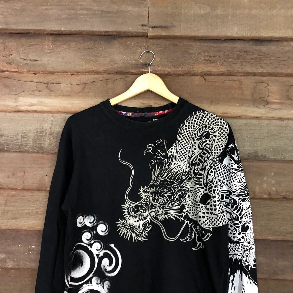 Japanese Brand DL Japan big Dragon tatoo yakuza Black Long sleeve #3507 Size US L / EU 52-54 / 3 - 8 Thumbnail