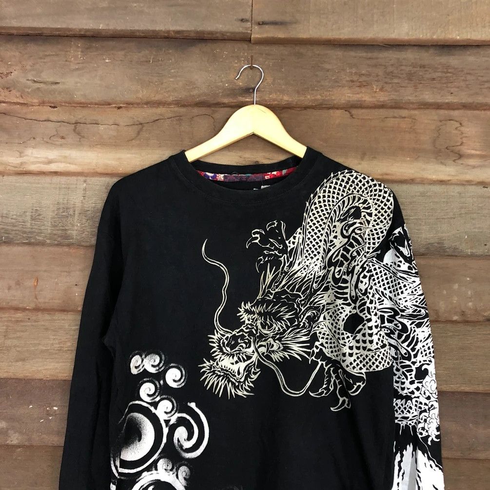 Japanese Brand DL Japan big Dragon tatoo yakuza Black Long sleeve #3507 Size US L / EU 52-54 / 3 - 15 Thumbnail