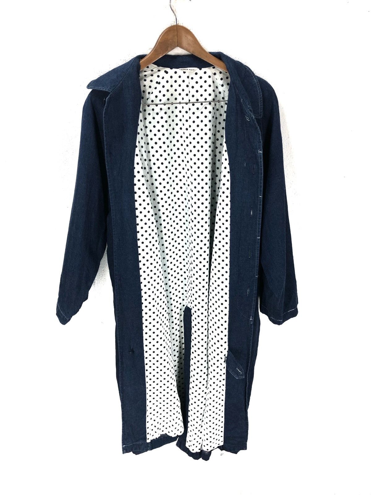 Designer × Japanese Brand Poker Face Denim Long Jacket Fashion Week Size US XXS / EU 40 - 10 Thumbnail