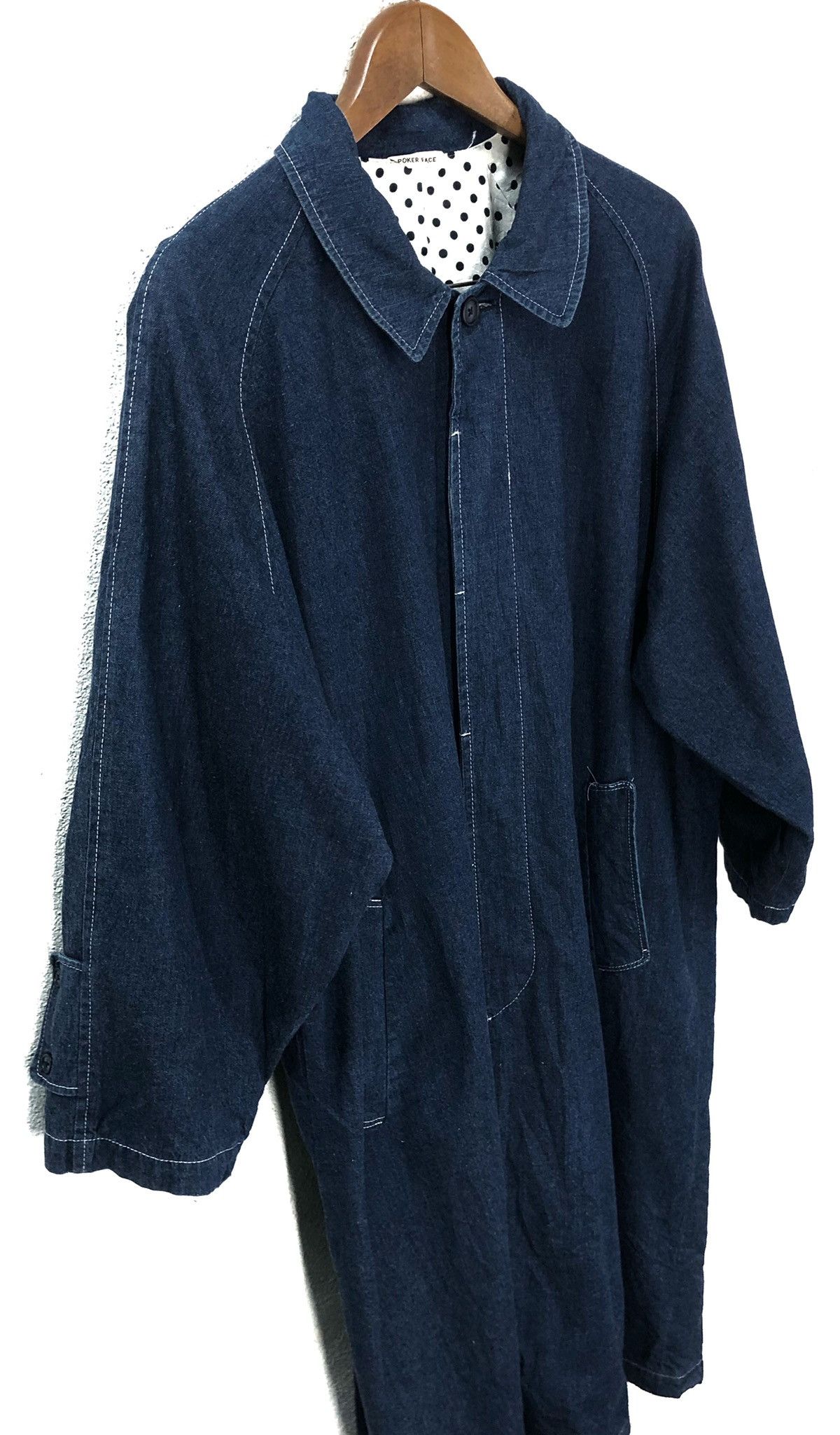 Designer × Japanese Brand Poker Face Denim Long Jacket Fashion Week Size US XXS / EU 40 - 4 Thumbnail
