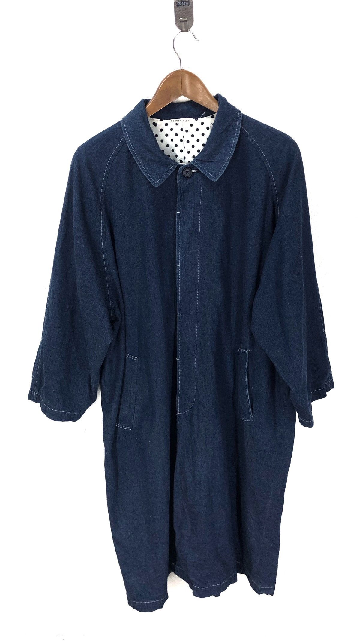 Designer × Japanese Brand Poker Face Denim Long Jacket Fashion Week Size US XXS / EU 40 - 1 Thumbnail