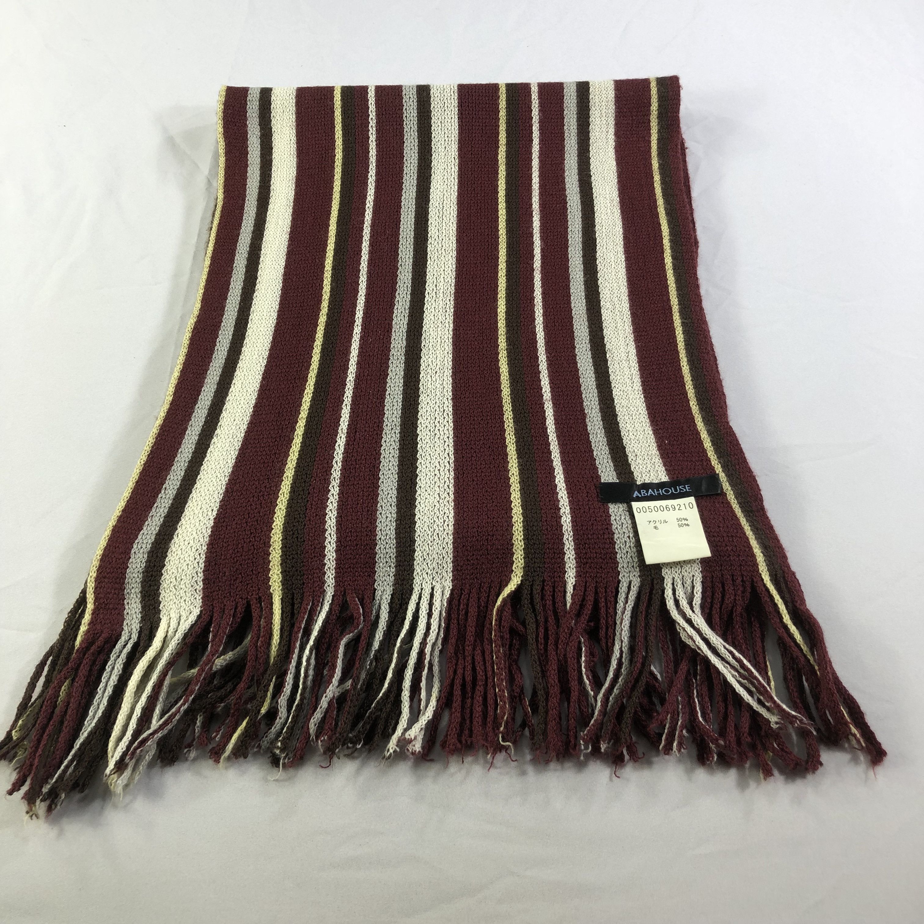 ABAHOUSE Abahouse Striped Knit Scarf Muffler V1579 Size ONE SIZE - 2 Thumbnail