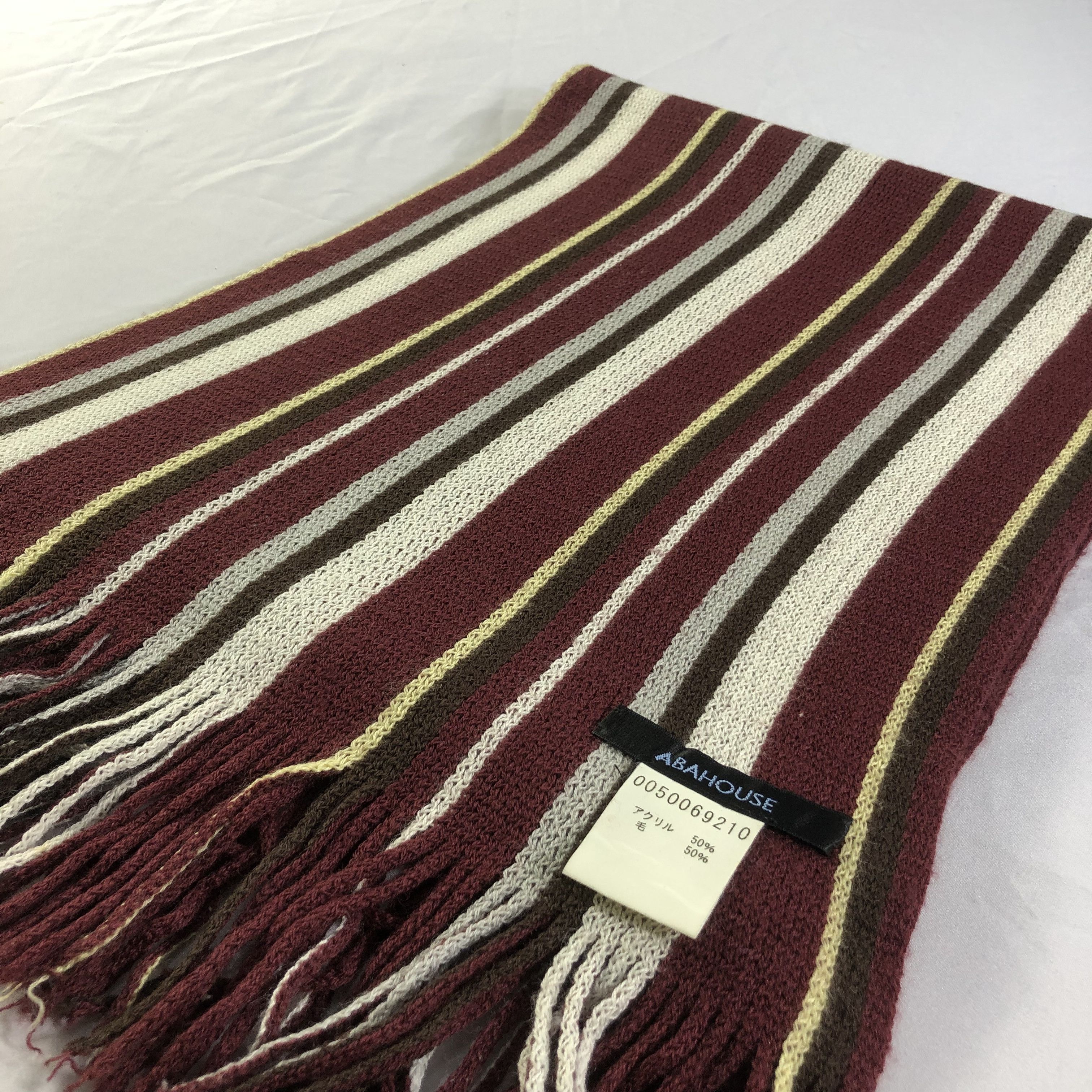 ABAHOUSE Abahouse Striped Knit Scarf Muffler V1579 Size ONE SIZE - 3 Thumbnail