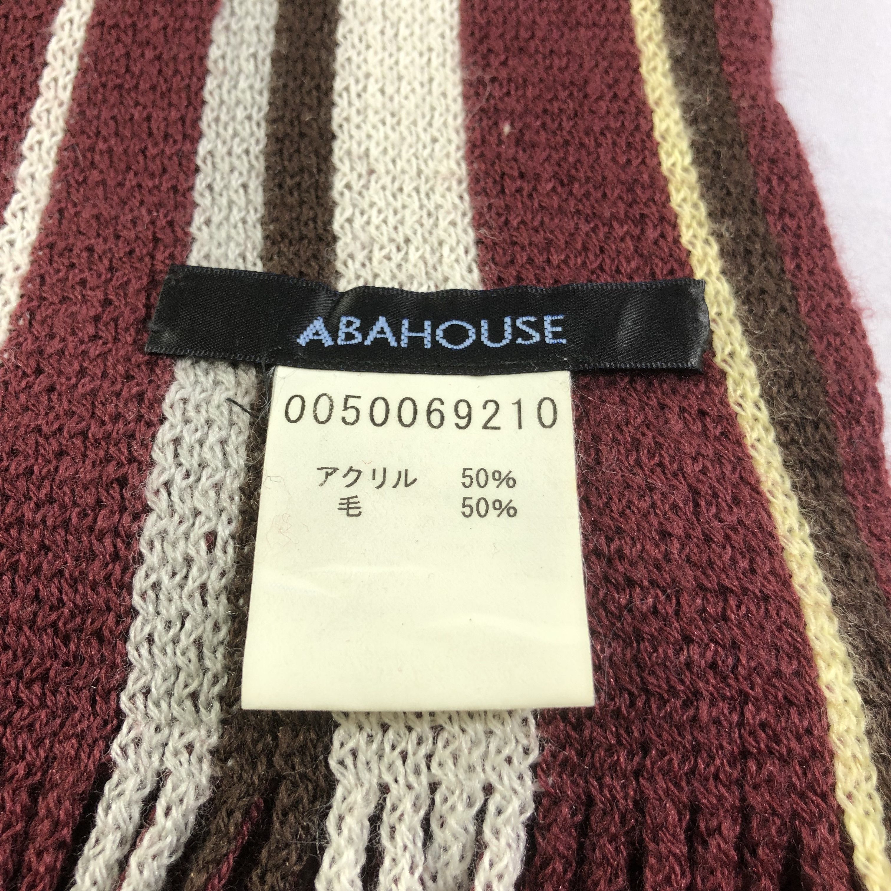 ABAHOUSE Abahouse Striped Knit Scarf Muffler V1579 Size ONE SIZE - 4 Thumbnail