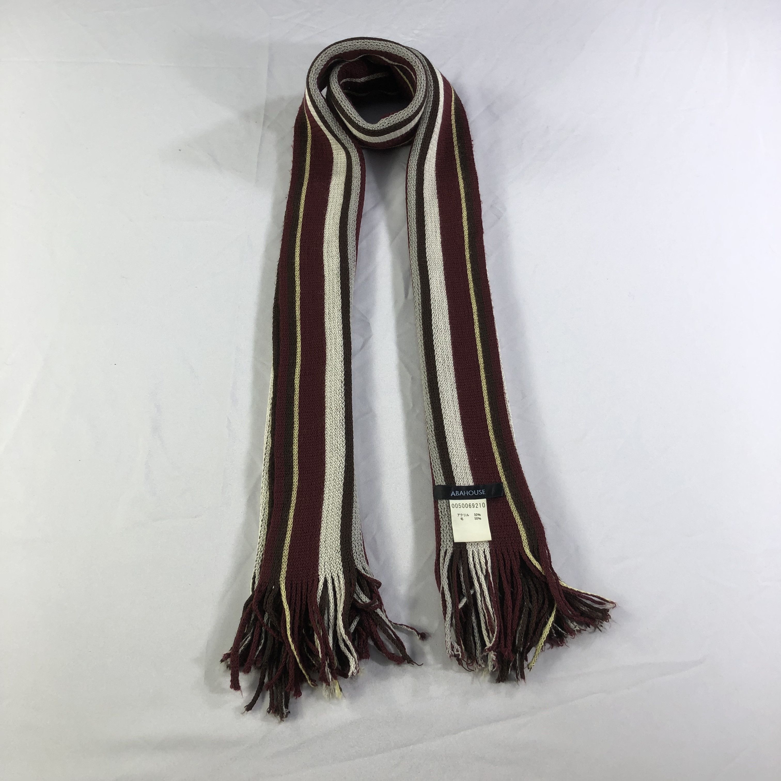ABAHOUSE Abahouse Striped Knit Scarf Muffler V1579 Size ONE SIZE - 1 Thumbnail