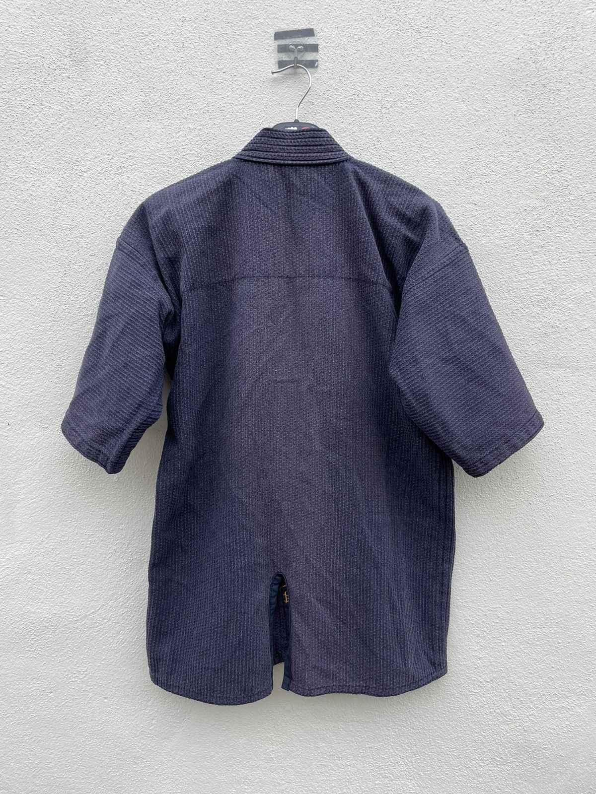 Japanese Brand Vintage Faded Kimono jacket indigo dyed/kendo/boro/sashiko】 Size US M / EU 48-50 / 2 - 6 Thumbnail