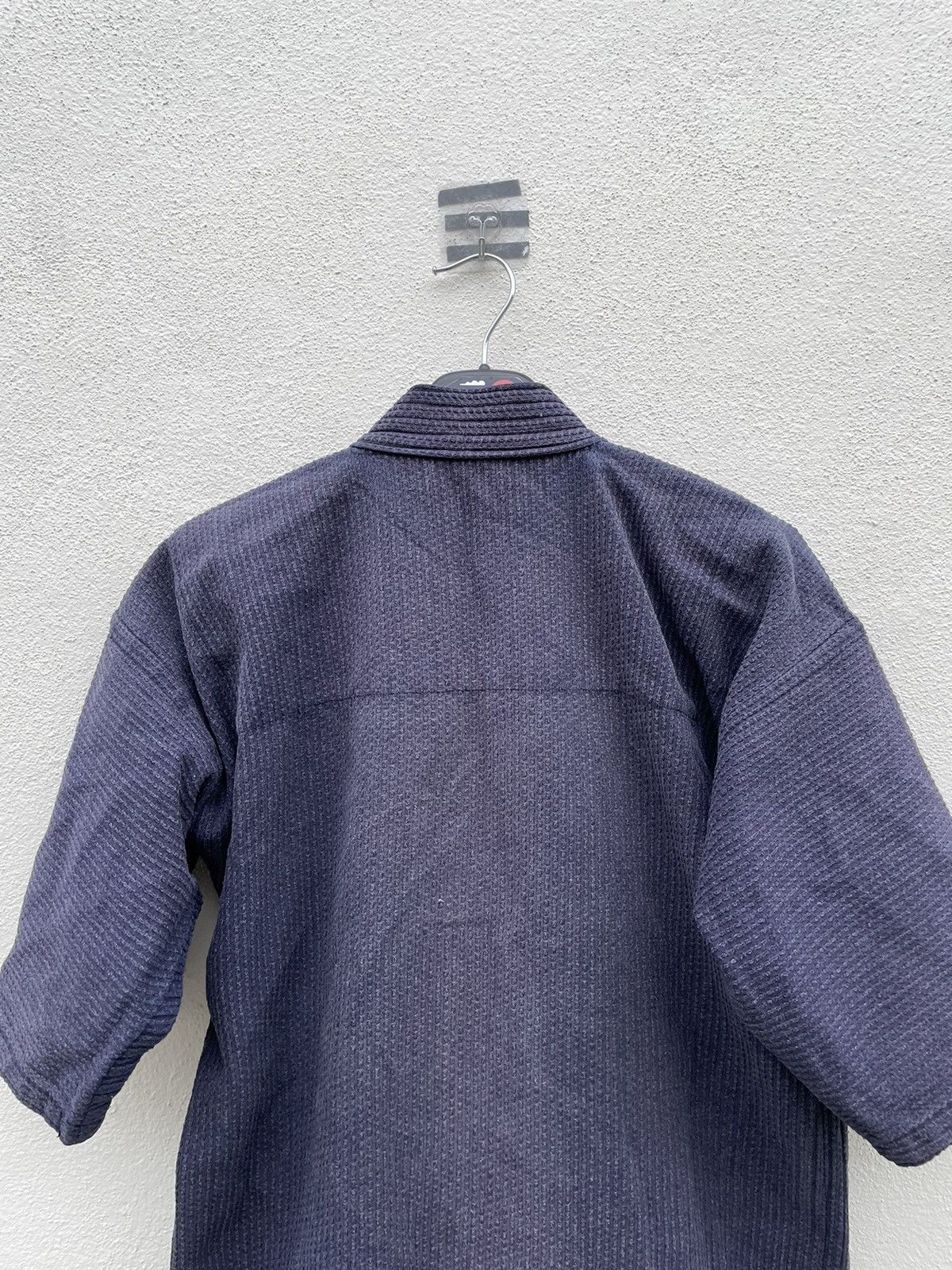 Japanese Brand Vintage Faded Kimono jacket indigo dyed/kendo/boro/sashiko】 Size US M / EU 48-50 / 2 - 7 Thumbnail