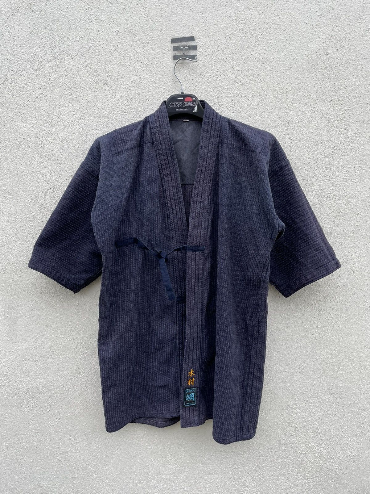 Japanese Brand Vintage Faded Kimono jacket indigo dyed/kendo/boro/sashiko】 Size US M / EU 48-50 / 2 - 1 Thumbnail