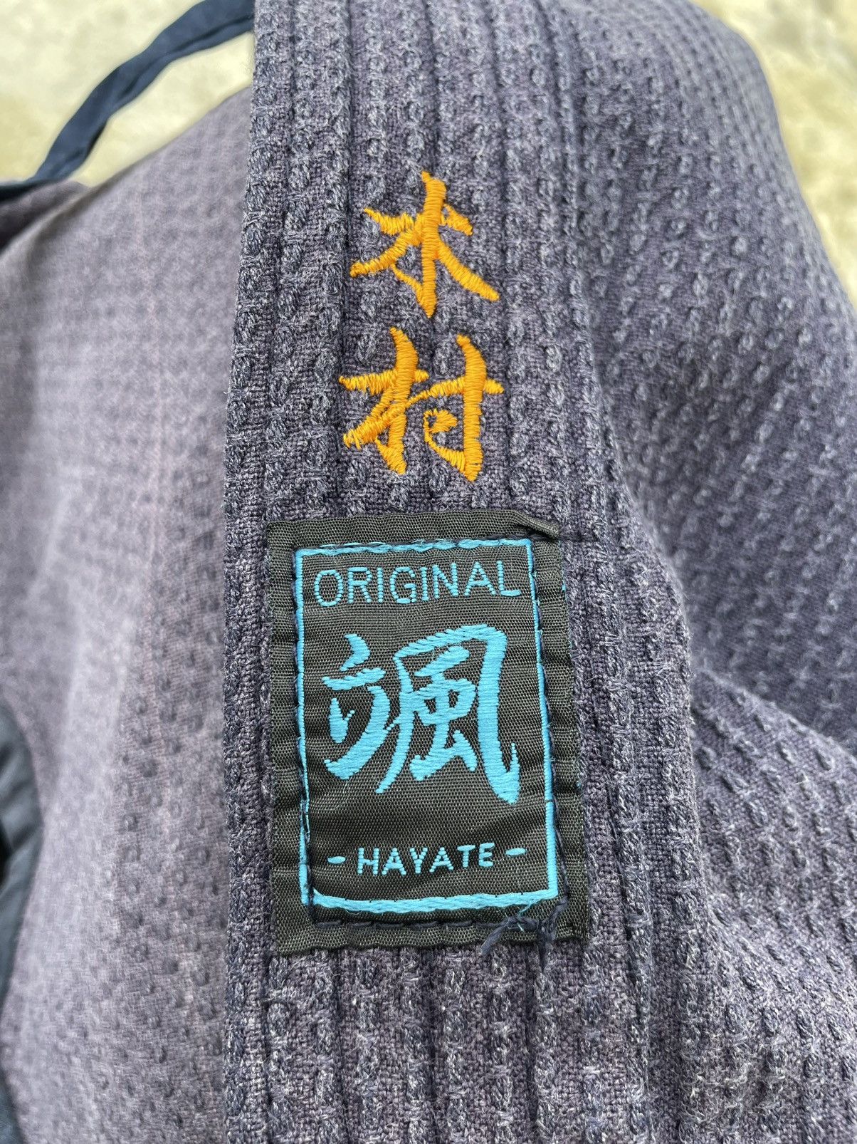 Japanese Brand Vintage Faded Kimono jacket indigo dyed/kendo/boro/sashiko】 Size US M / EU 48-50 / 2 - 11 Thumbnail