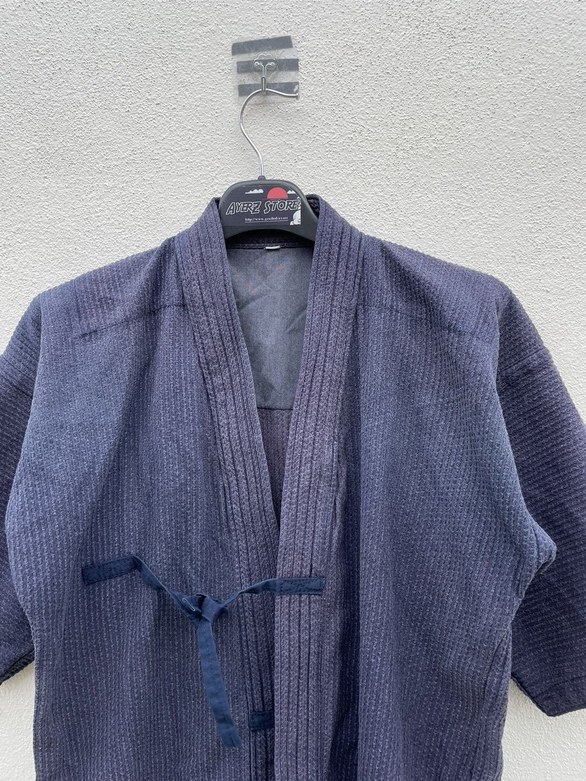 Japanese Brand Vintage Faded Kimono jacket indigo dyed/kendo/boro/sashiko】 Size US M / EU 48-50 / 2 - 2 Thumbnail