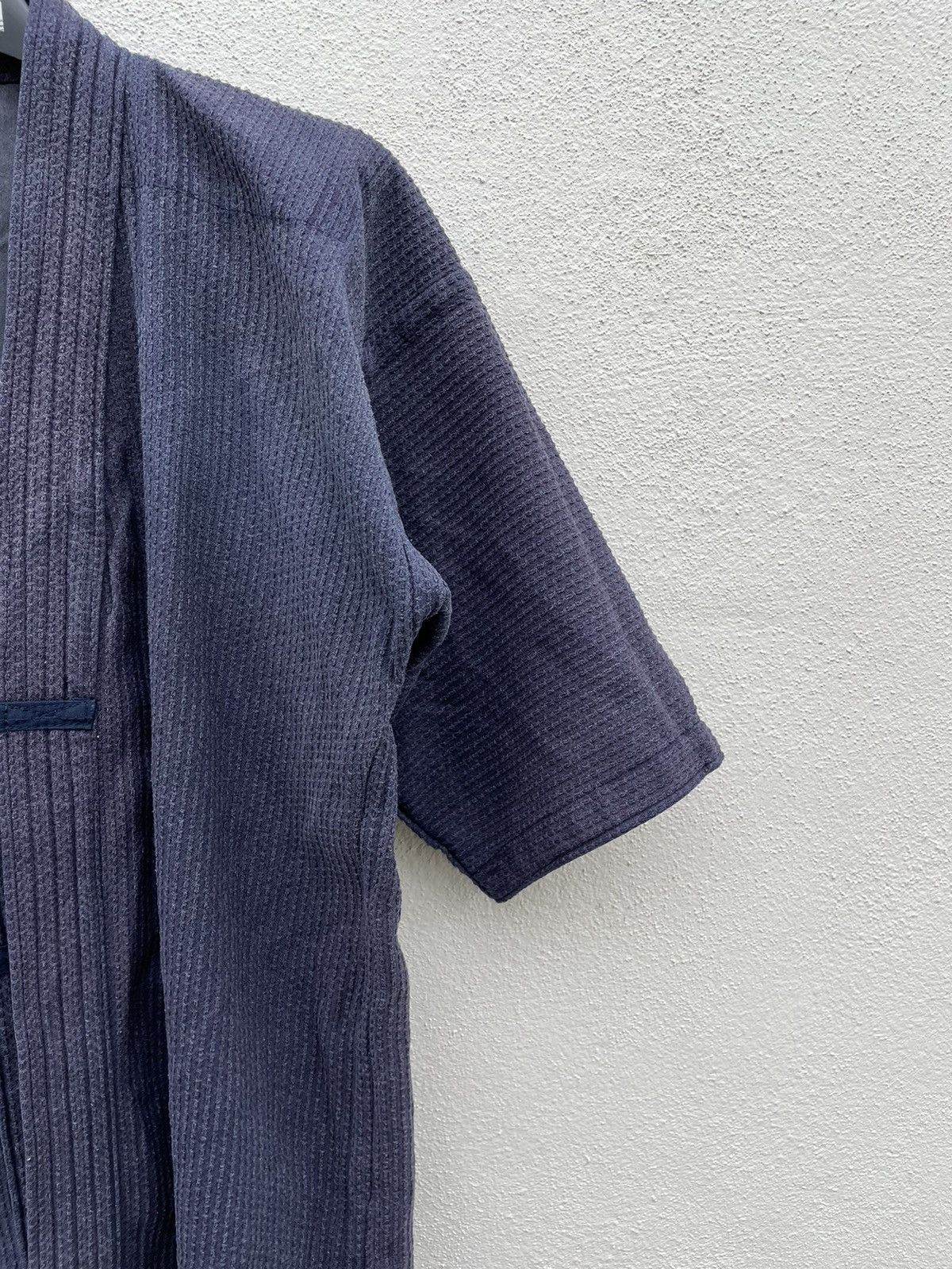 Japanese Brand Vintage Faded Kimono jacket indigo dyed/kendo/boro/sashiko】 Size US M / EU 48-50 / 2 - 4 Thumbnail