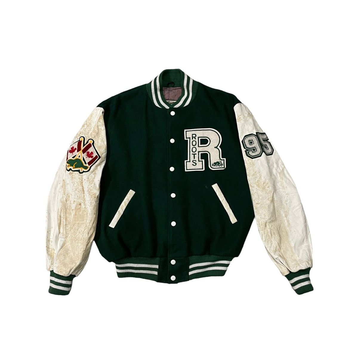 Vintage Vintage Beaves Roots Canada Wool Leather Varsity Jacket Grailed