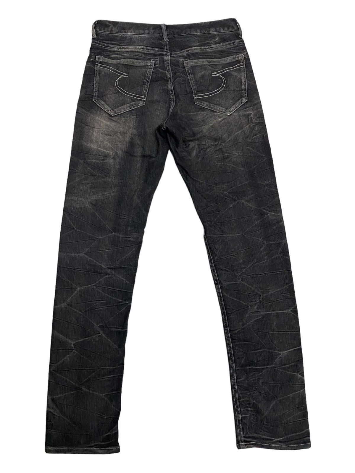 image of Distressed Denim x Vintage Semantic Design Slim Fit Distress Denim Jeans in Black, Men's (Size 31)