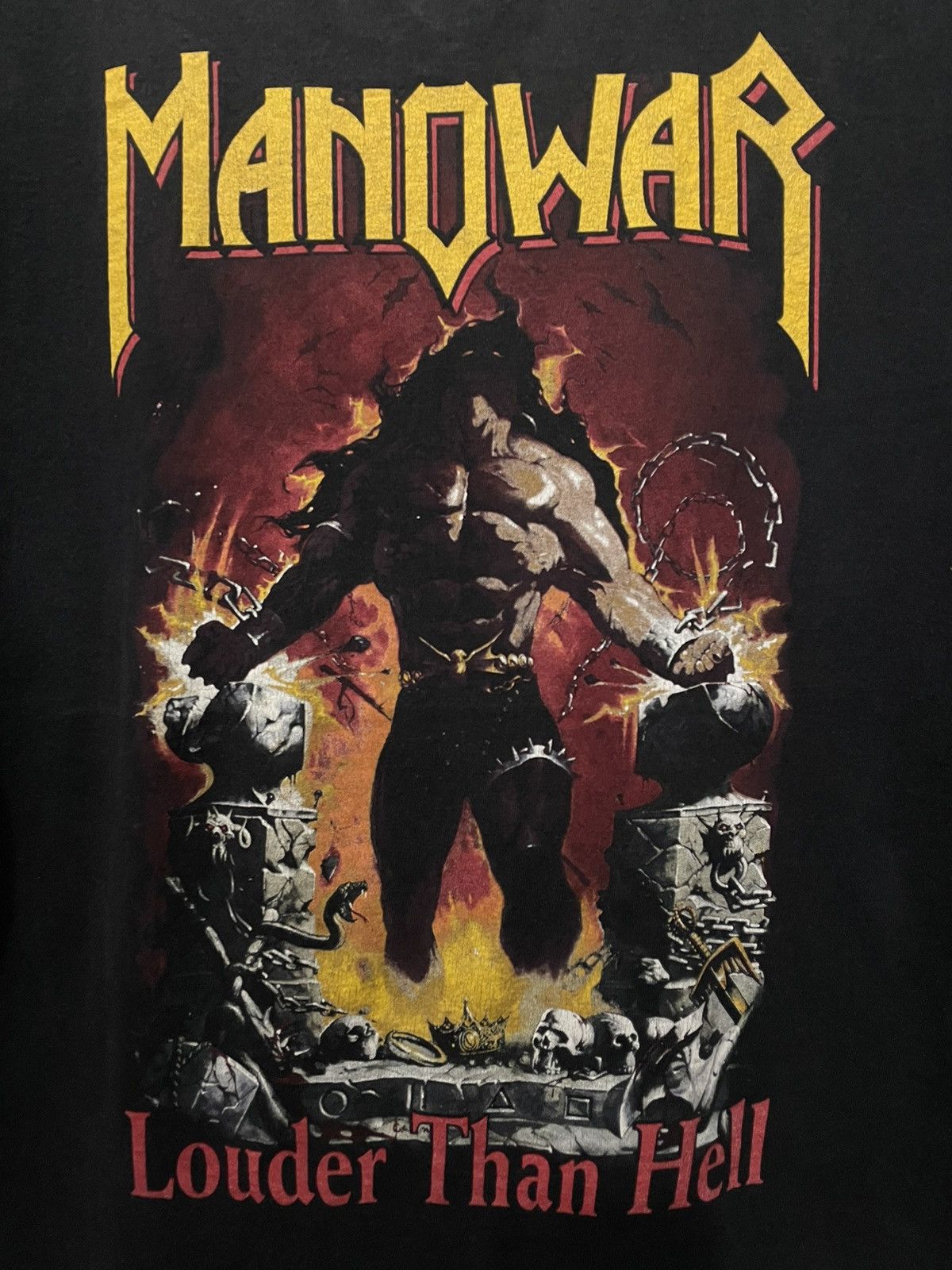 Band Tees × Vintage Vintage MANOWAR Louder Than HELL Size US L / EU 52-54 / 3 - 2 Thumbnail
