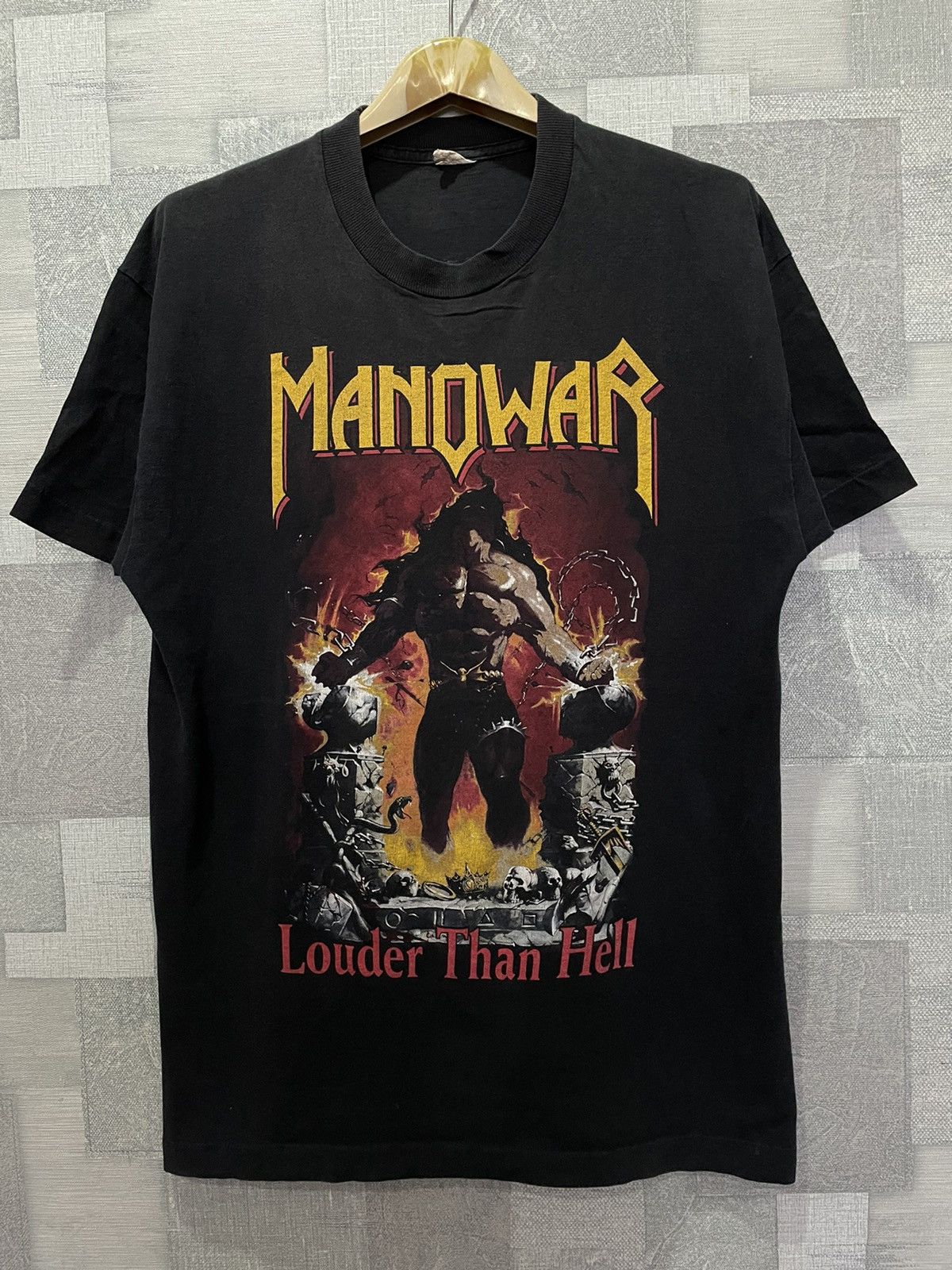 Band Tees × Vintage Vintage MANOWAR Louder Than HELL Size US L / EU 52-54 / 3 - 1 Thumbnail