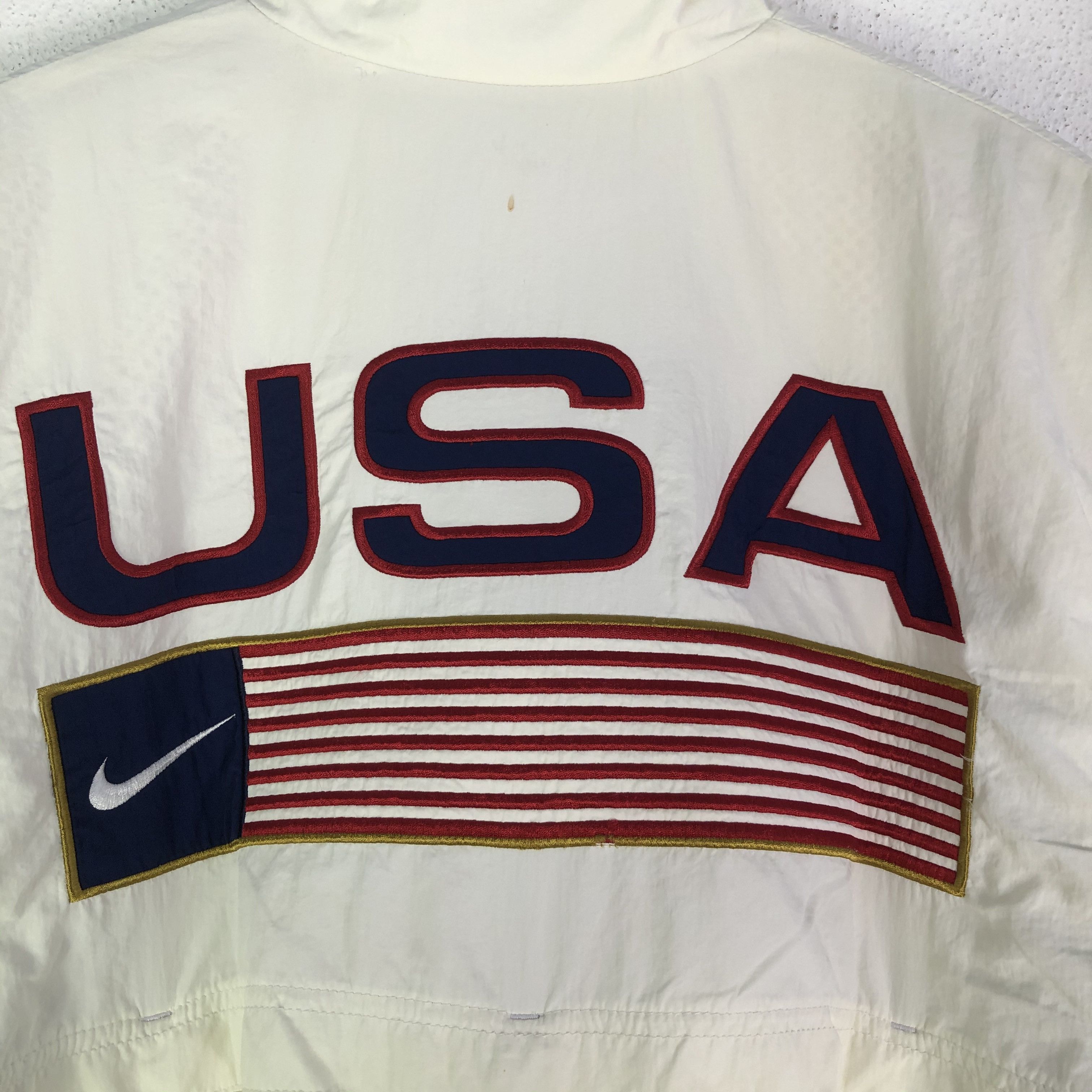 Nike Vintage 90s NIKE Swoosh Usa Flag Windbreaker Jacket Size US L / EU 52-54 / 3 - 3 Thumbnail