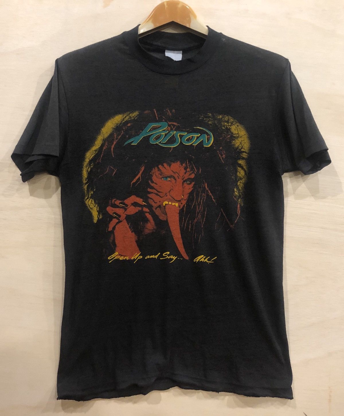 image of Band Tees x Rock Band Vintage 90's Poison in Black, Men's (Size Medium)