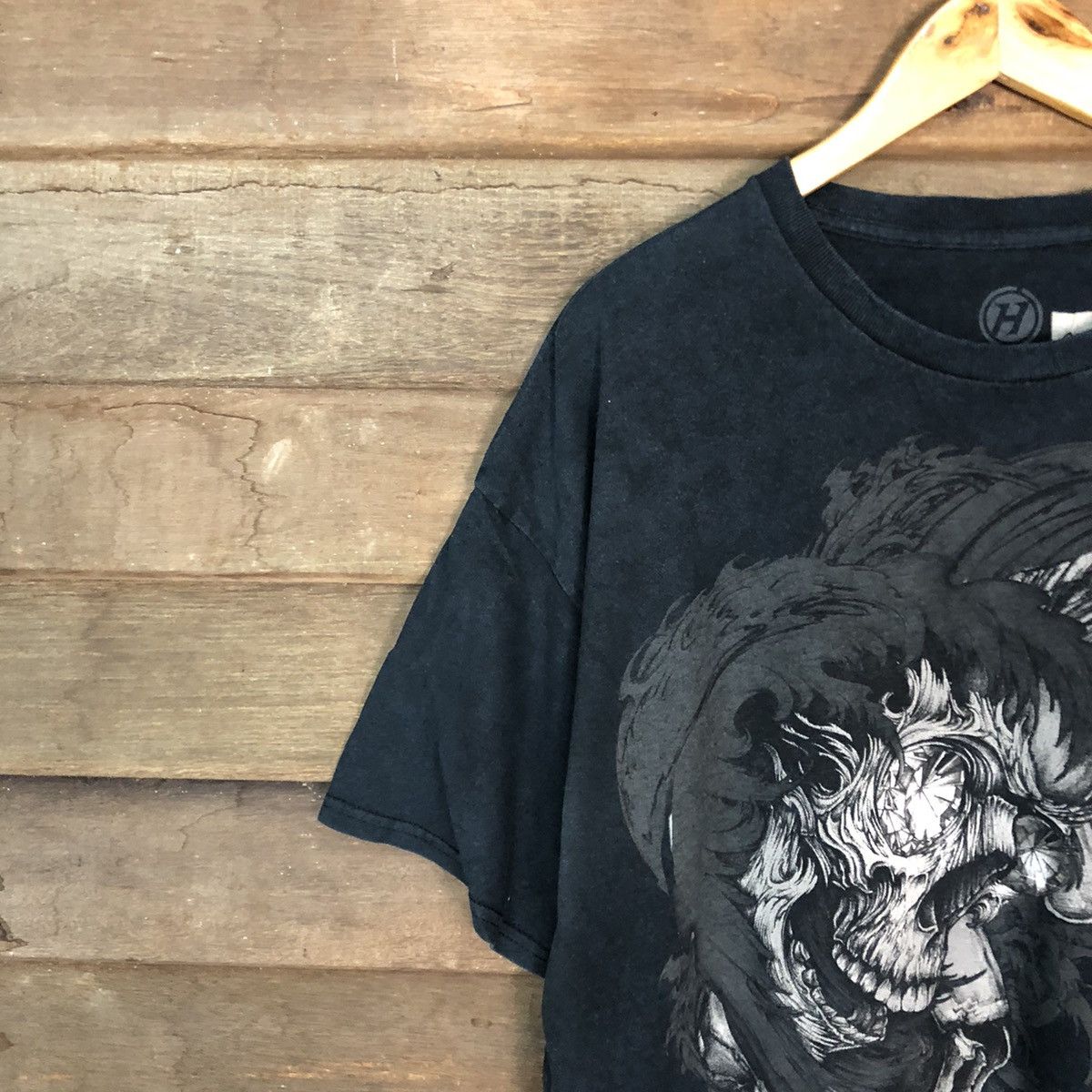 Japanese Brand Hybrid Black triple skull devil Short Sleeve Tshirt #3517 Size US L / EU 52-54 / 3 - 5 Thumbnail