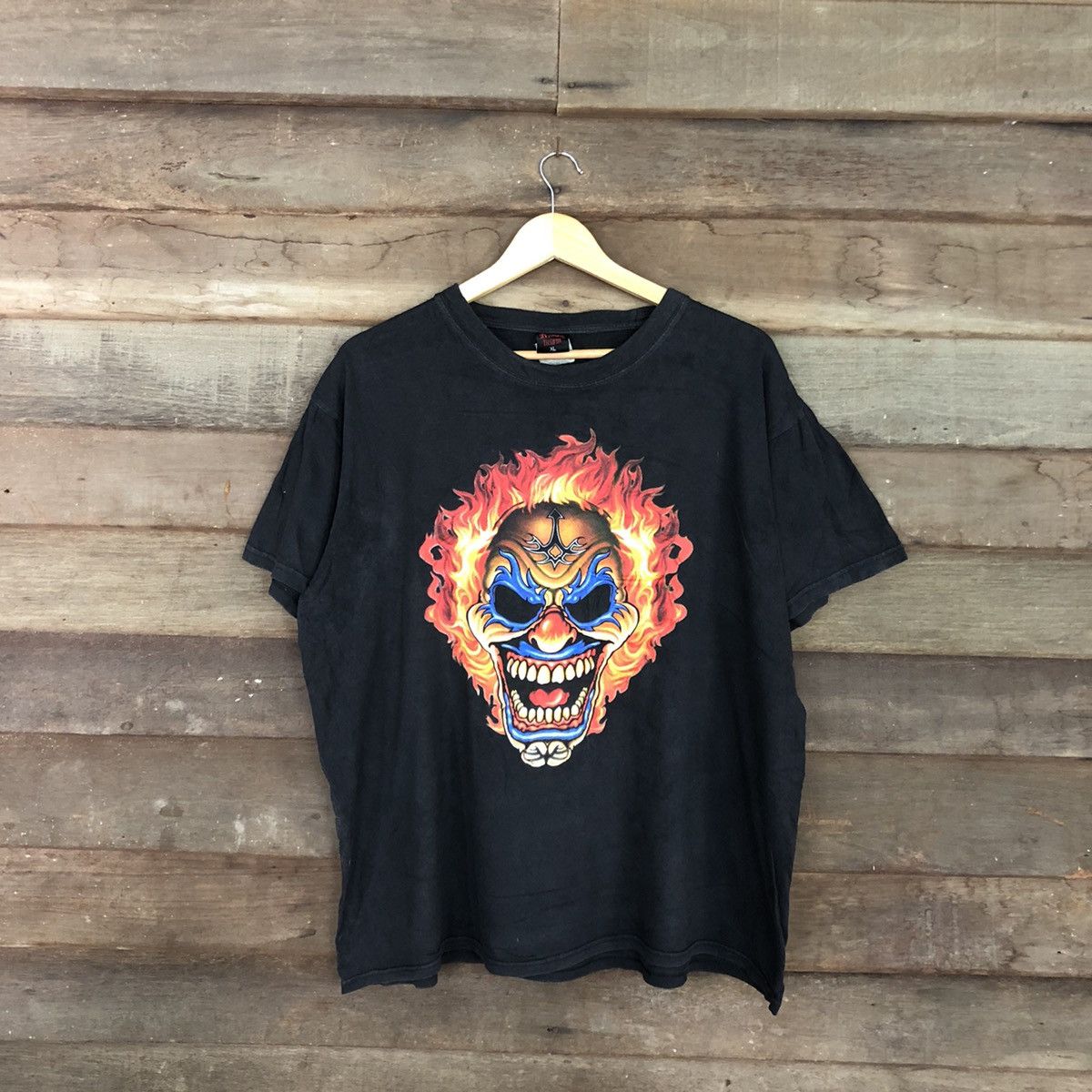 Japanese Brand Roman Tirian fire skull clown Black tee #3523 Size US XL / EU 56 / 4 - 1 Thumbnail