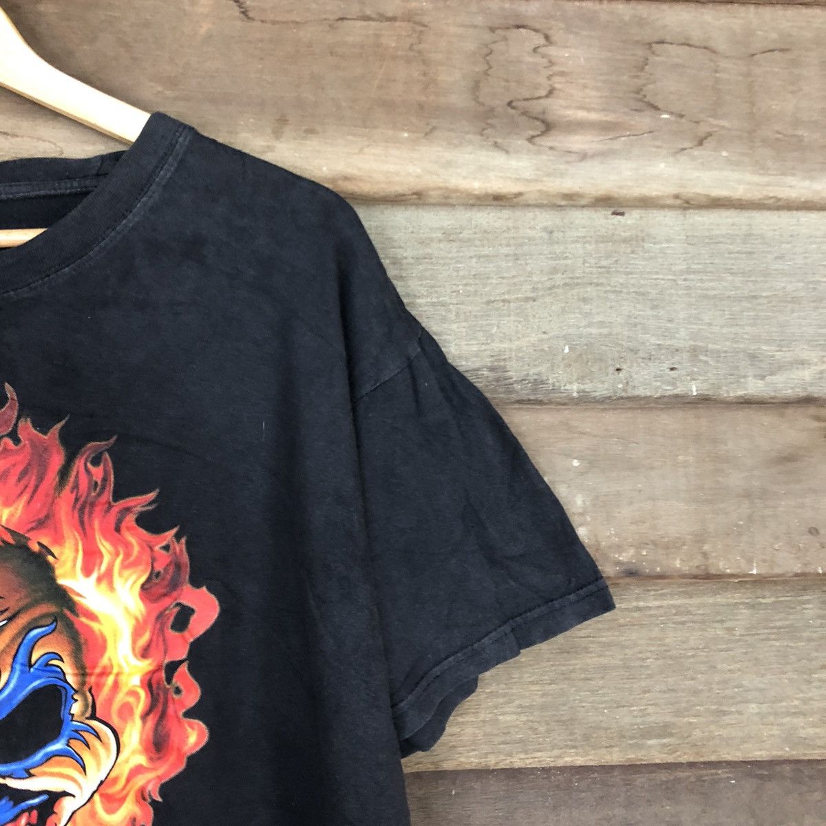Japanese Brand Roman Tirian fire skull clown Black tee #3523 Size US XL / EU 56 / 4 - 4 Thumbnail