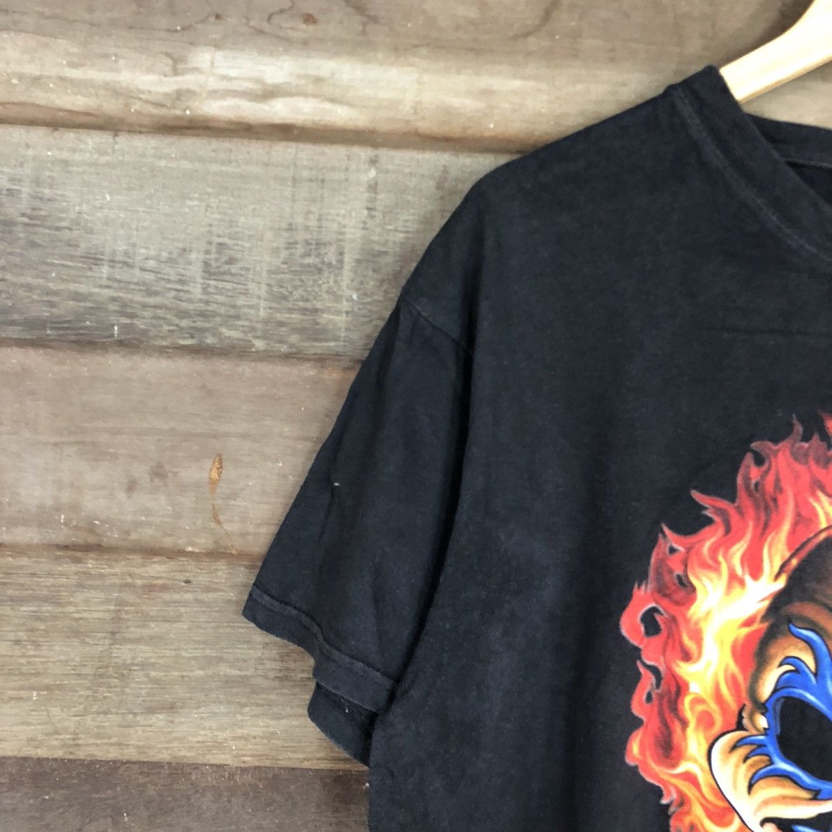 Japanese Brand Roman Tirian fire skull clown Black tee #3523 Size US XL / EU 56 / 4 - 5 Thumbnail