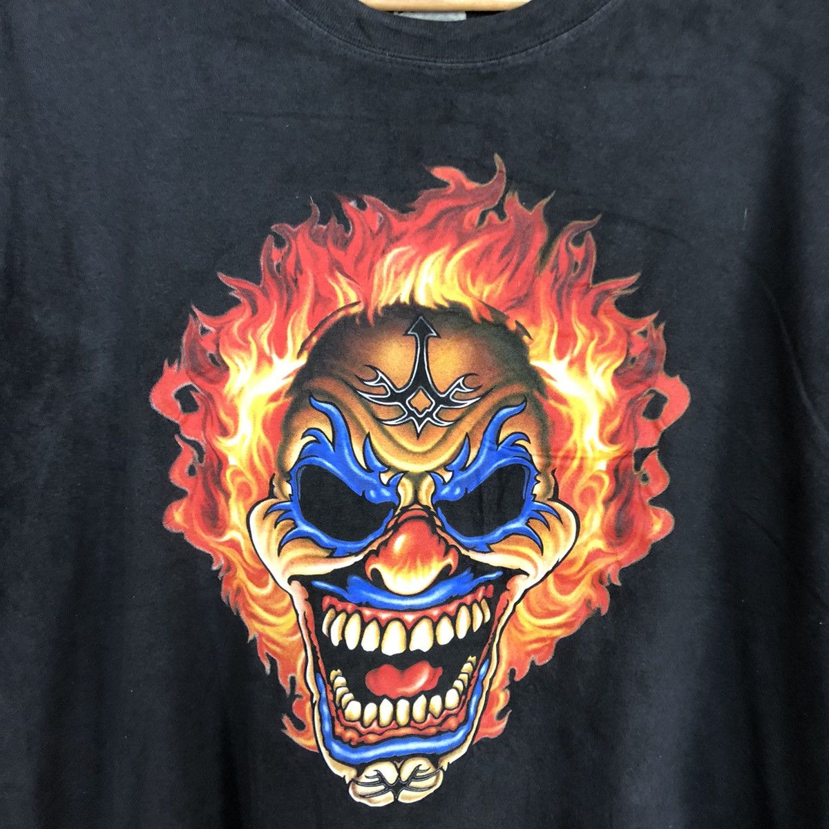Japanese Brand Roman Tirian fire skull clown Black tee #3523 Size US XL / EU 56 / 4 - 8 Thumbnail