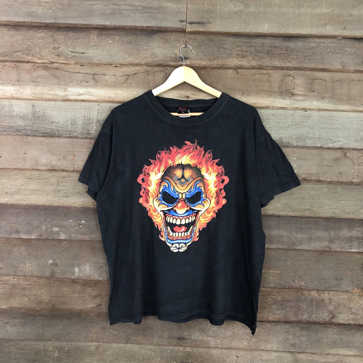 Japanese Brand Roman Tirian fire skull clown Black tee #3523 Size US XL / EU 56 / 4 - 3 Thumbnail