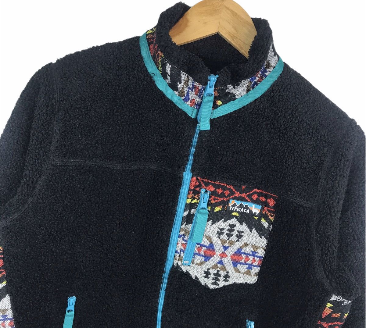 Vintage Vintage Titicaca Old Skool Logo Navajo Zipper Fleece Jacket Size US M / EU 48-50 / 2 - 2 Thumbnail