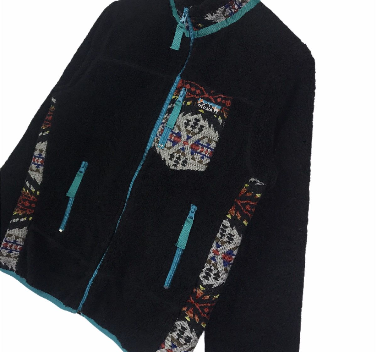 Vintage Vintage Titicaca Old Skool Logo Navajo Zipper Fleece Jacket Size US M / EU 48-50 / 2 - 3 Thumbnail