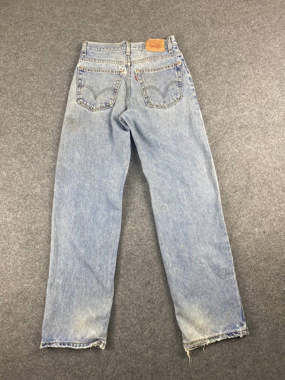 image of Distressed Denim x Levis Vintage Levis 550 Relaxed Fit Student Denim Nice Design in Light Blue (Siz