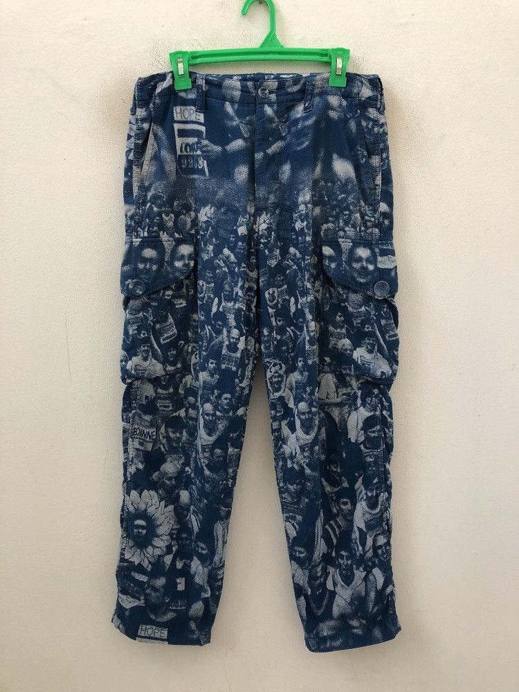 BRU NA BOINNE × Japanese Brand Bru Na Boinne Japan All Printed Baggy Cargo Trouser Pant Size US 31 - 1 Thumbnail