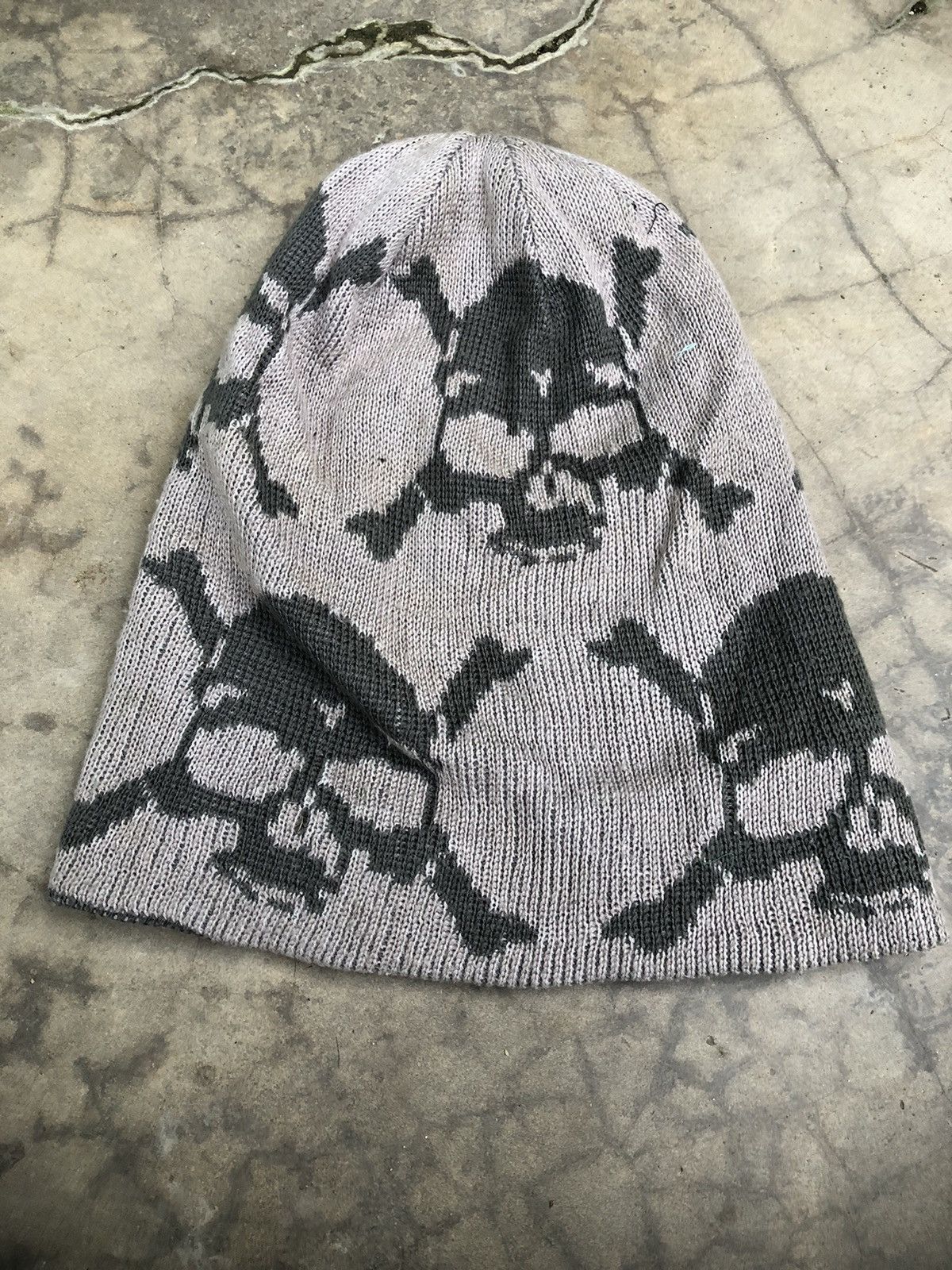 Bones Reversible Destroyed Skull Bones Beanie Size ONE SIZE - 4 Thumbnail