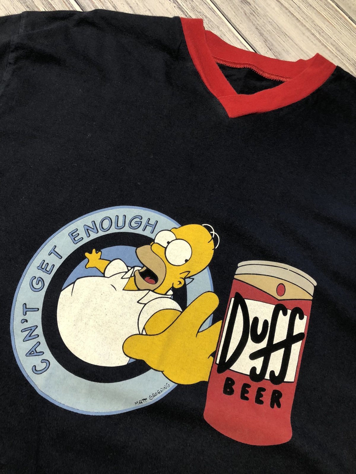 The Simpsons Vintage The Simpson T-Shirt Homer Simpson Beer Duffed V-Neck Size US XL / EU 56 / 4 - 2 Thumbnail