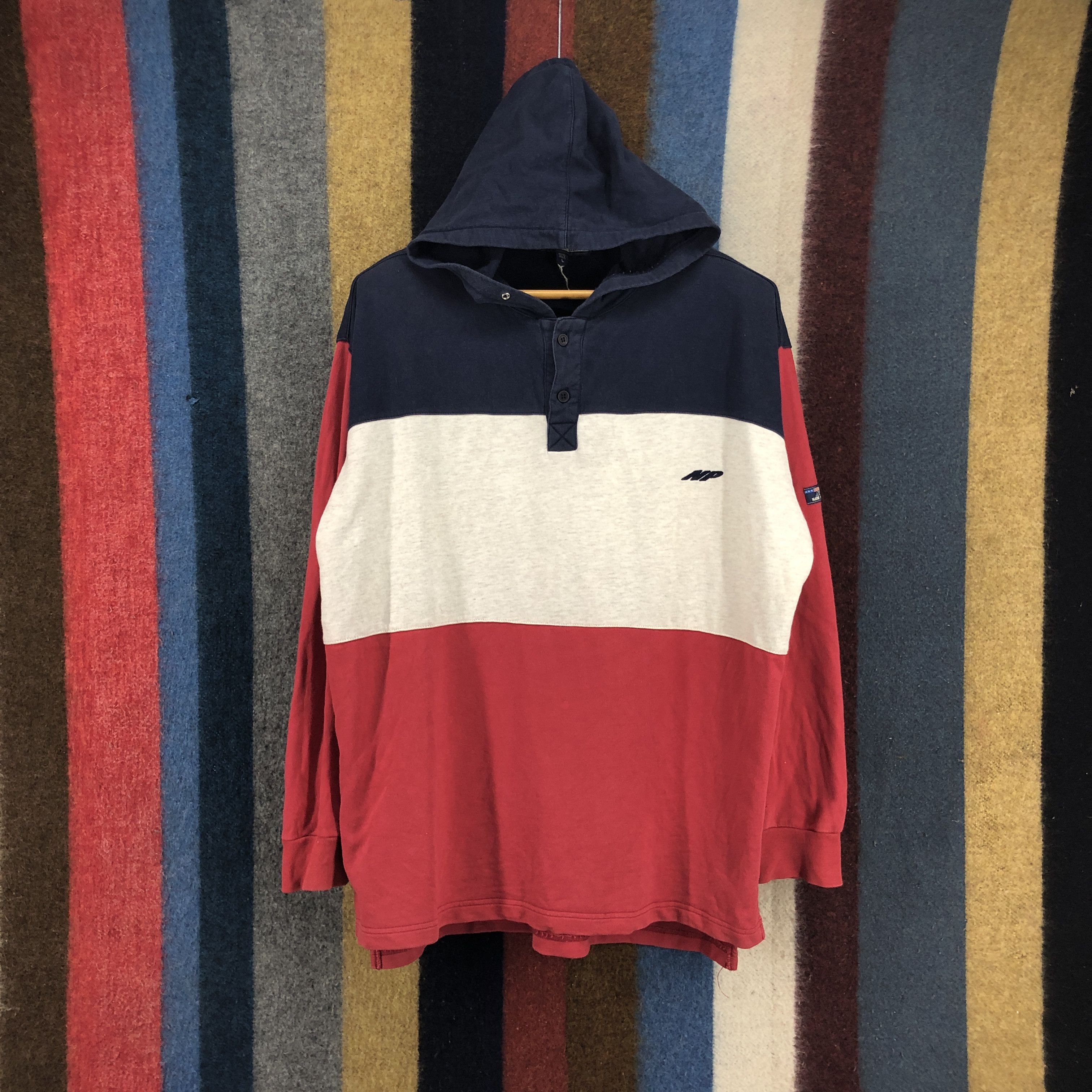 Japanese Brand NATURE PROJECT Stripe Hoodie Pullover #0702/AE Size US L / EU 52-54 / 3 - 1 Thumbnail