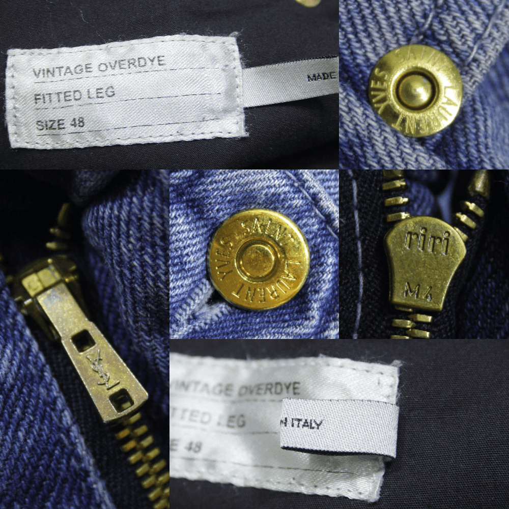 Yves Saint Laurent 2010 YSL Faded Logo Vintage Overdye Fitted Leg Jeans Size US 30 / EU 46 - 11 Thumbnail