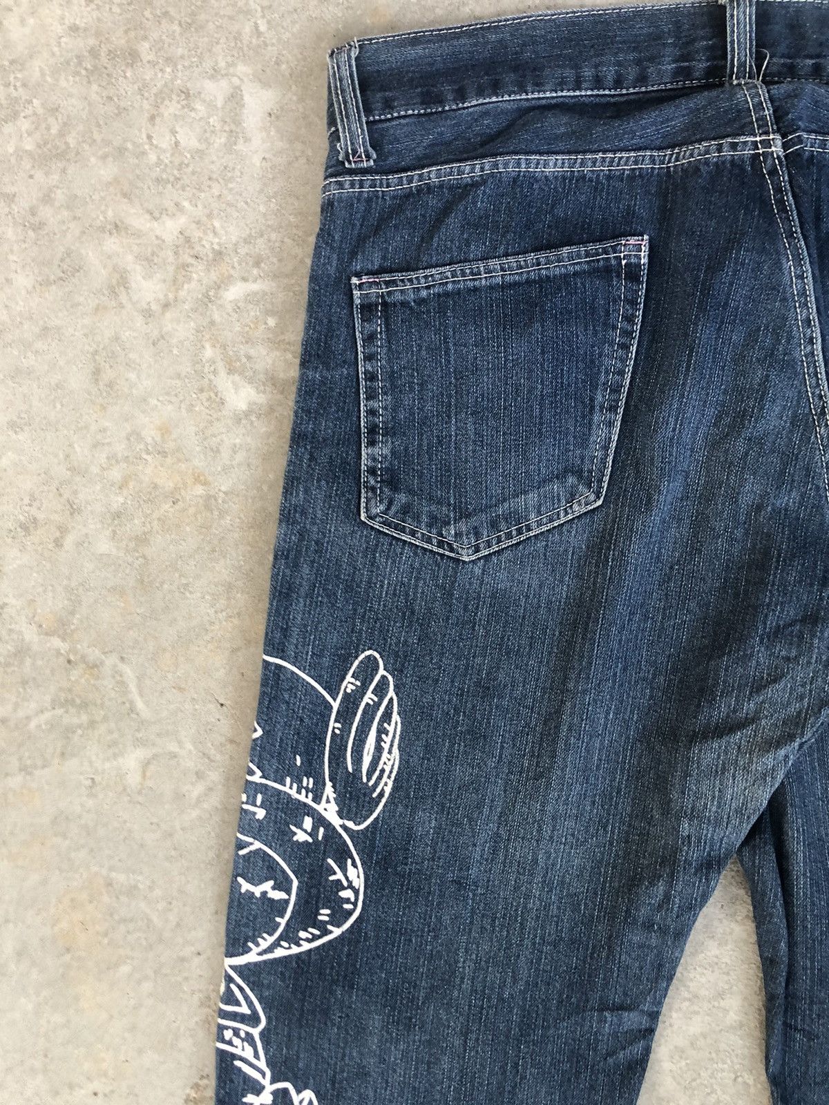 Anime Japanese One piece Painted Distressed Jeans Size US 36 / EU 52 - 9 Thumbnail