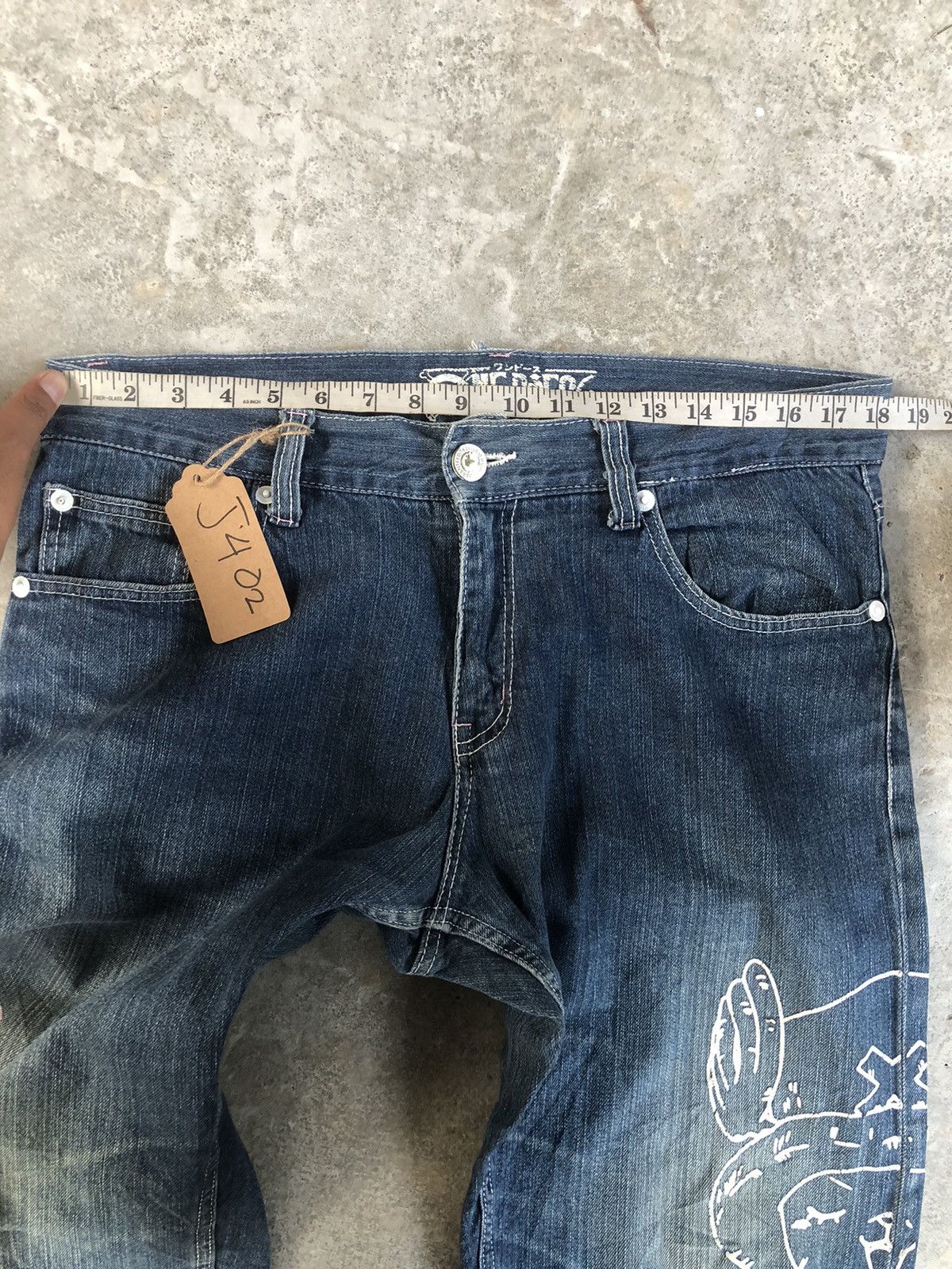 Anime Japanese One piece Painted Distressed Jeans Size US 36 / EU 52 - 16 Thumbnail