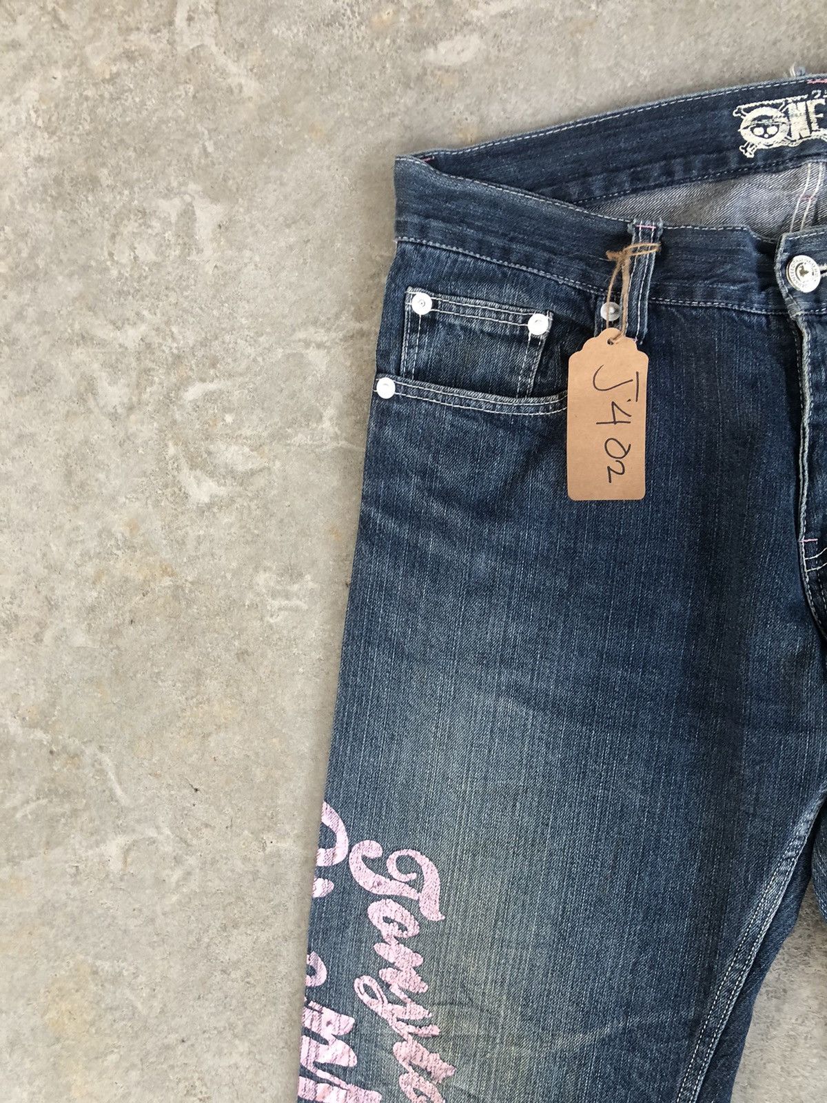 Anime Japanese One piece Painted Distressed Jeans Size US 36 / EU 52 - 4 Thumbnail