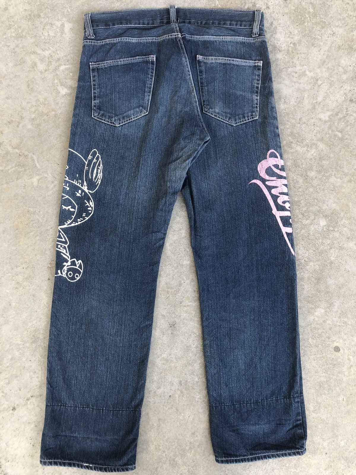 Anime Japanese One piece Painted Distressed Jeans Size US 36 / EU 52 - 2 Thumbnail