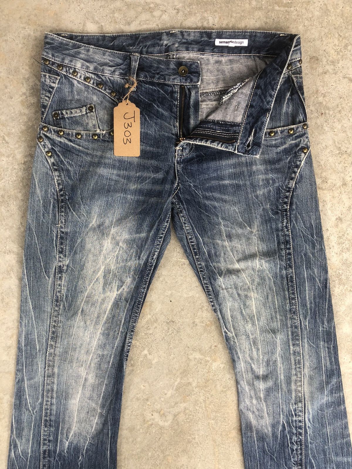semanticdesign Japanese Semantic Design Punk Style Flared Jeans Size US 34 / EU 50 - 7 Thumbnail